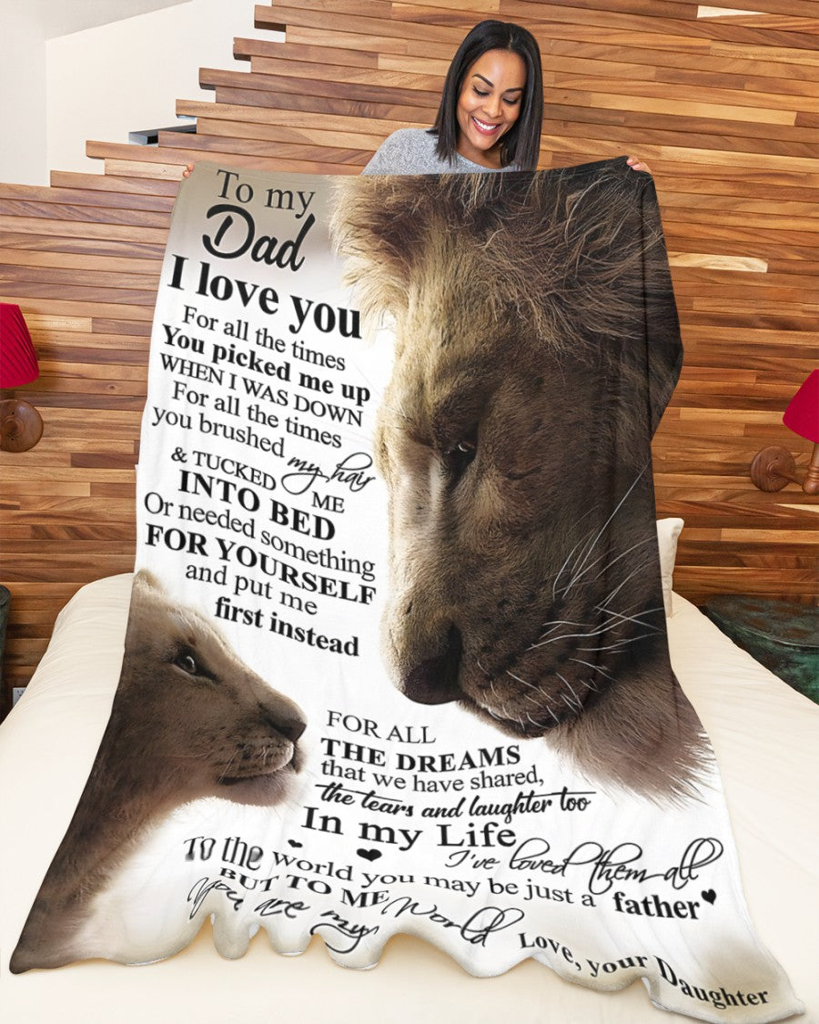BLANKET FOR DAD – COMFORT & WARMTH GIFT FROM DAUGHTER Sherpa Fleece Quilt Blanket NTTD00 (SKU2605-178)