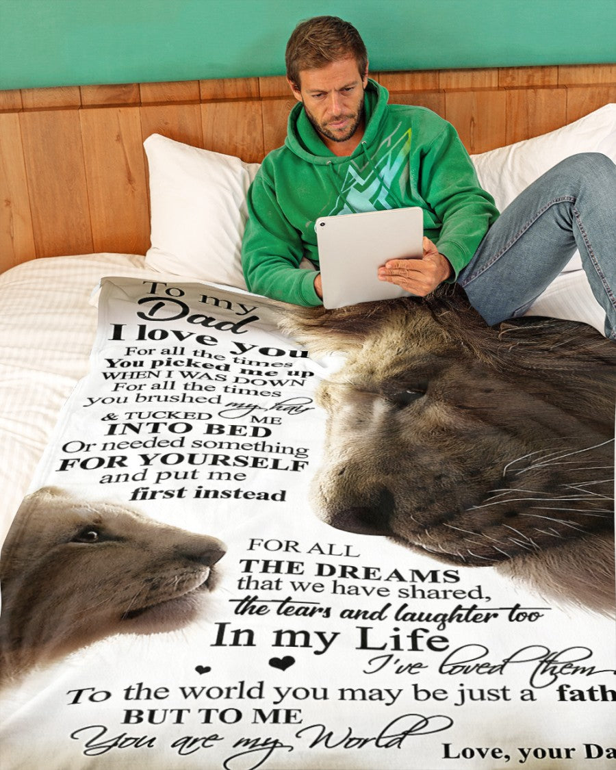 BLANKET FOR DAD – COMFORT & WARMTH GIFT FROM DAUGHTER Sherpa Fleece Quilt Blanket NTTD00 (SKU2605-178)