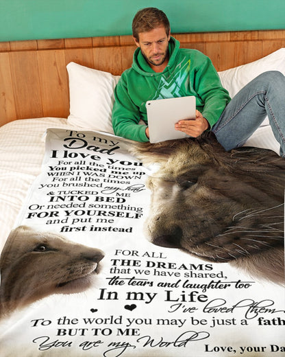 BLANKET FOR DAD – COMFORT & WARMTH GIFT FROM DAUGHTER Sherpa Fleece Quilt Blanket NTTD00 (SKU2605-178)