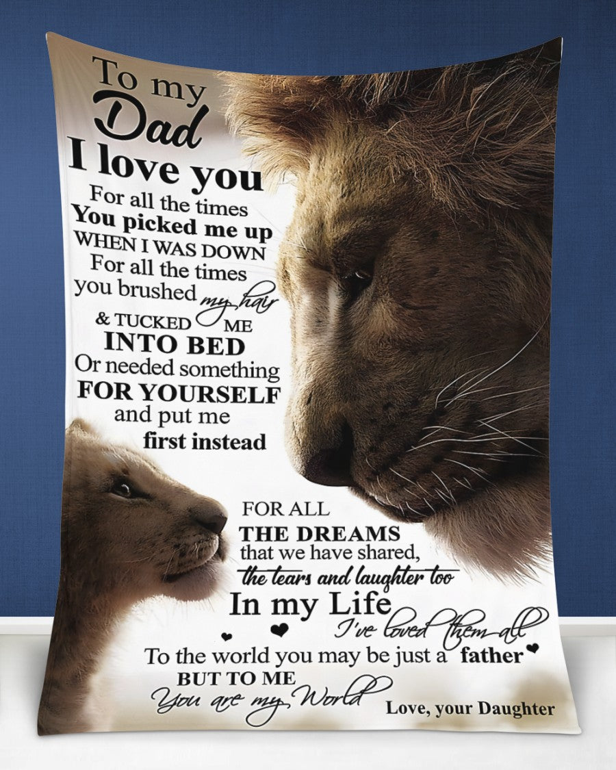 BLANKET FOR DAD – COMFORT & WARMTH GIFT FROM DAUGHTER Sherpa Fleece Quilt Blanket NTTD00 (SKU2605-178)
