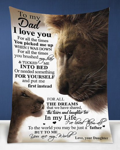 BLANKET FOR DAD – COMFORT & WARMTH GIFT FROM DAUGHTER Sherpa Fleece Quilt Blanket NTTD00 (SKU2605-178)