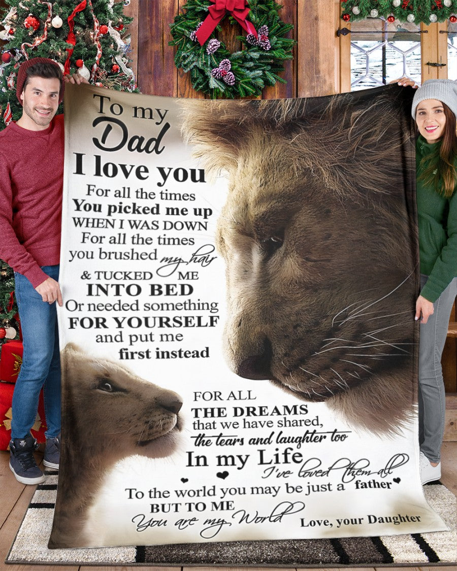 BLANKET FOR DAD – COMFORT & WARMTH GIFT FROM DAUGHTER Sherpa Fleece Quilt Blanket NTTD00 (SKU2605-178)