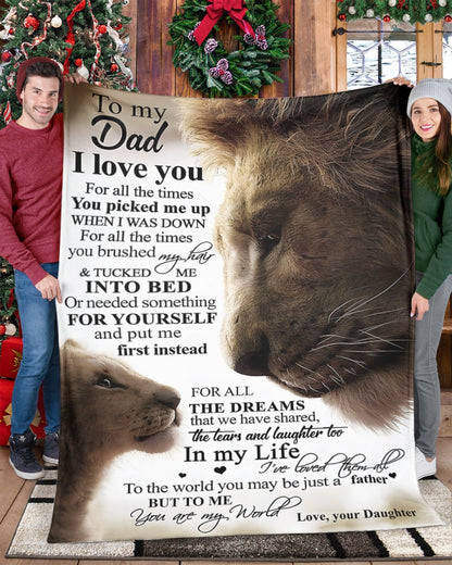BLANKET FOR DAD – COMFORT & WARMTH GIFT FROM DAUGHTER Sherpa Fleece Quilt Blanket NTTD00 (SKU2605-178)