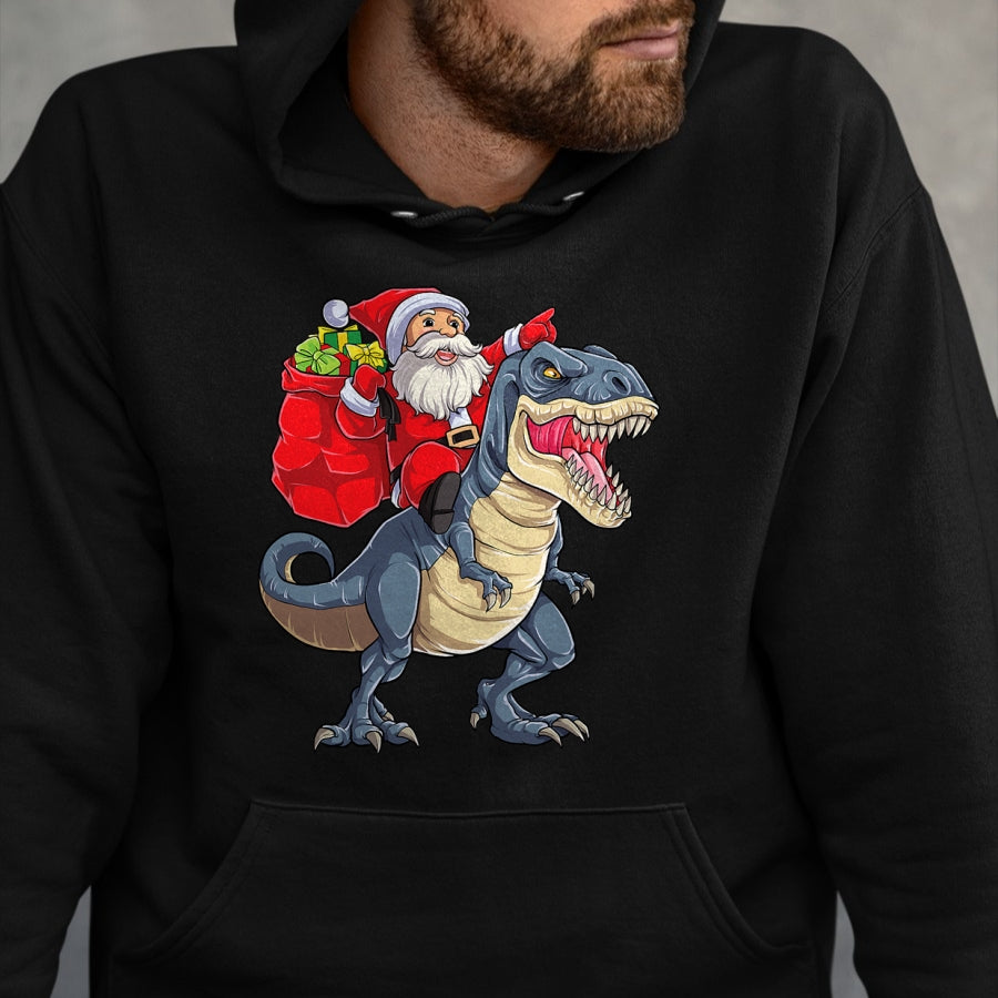 Dinosaur T rex Christmas Santa Boys Men Girls Xmas Squad T-Shirt - Christmas Unisex T-Shirt/Hoodie/Sweatshirt - HNDS00