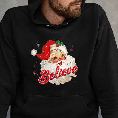 Vintage Santa Claus Believe Christmas Women Boys Girls T-Shirt - Christmas Unisex T-Shirt/Hoodie/Sweatshirt - HNDS00