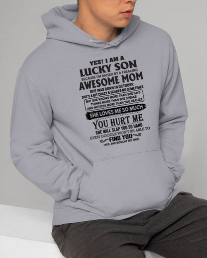 OCTOBER - LUCKY SON T-SHIRT - GIFT FROM MOM - NTTD10 (SKU-LKW-10)