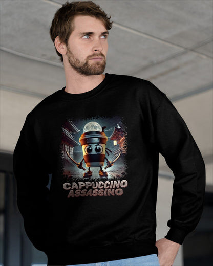 CAPPUCCINO ASSASSINO ITALIAN BRAINROT MEME T-SHIRT - BIRTHDAY T-SHIRT FOR MEN - NTTD00 (SKU-BRAINROT1)