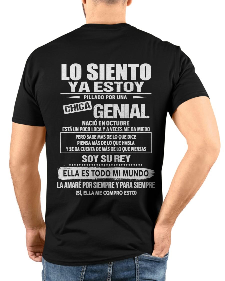 Octubre - Chica genial nació en octubre - Regalo especial para novio - Black - T10 (SKU05-80-10)