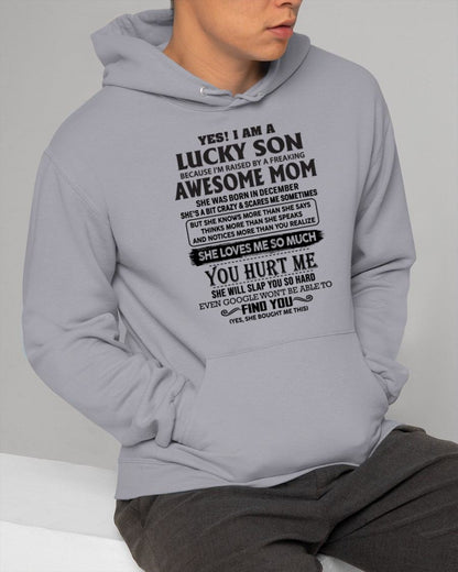 DECEMBER - LUCKY SON T-SHIRT - GIFT FROM MOM - NTTD12 (SKU-LKW-12)
