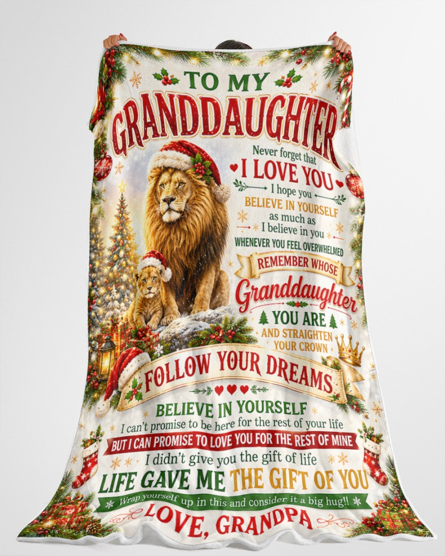 BLANKET FOR GRANDDAUGHTER – COMFORT & WARMTH GIFT FROM GRANDPA  Sherpa Fleece Quilt Blanket NTTD00 (SKU2607-156)