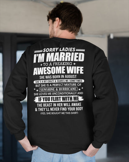 AUGUST - MARRIED AWESOME WIFE - GIFT FOR HUSBAND - NTTD08 (SKU08-33-08)