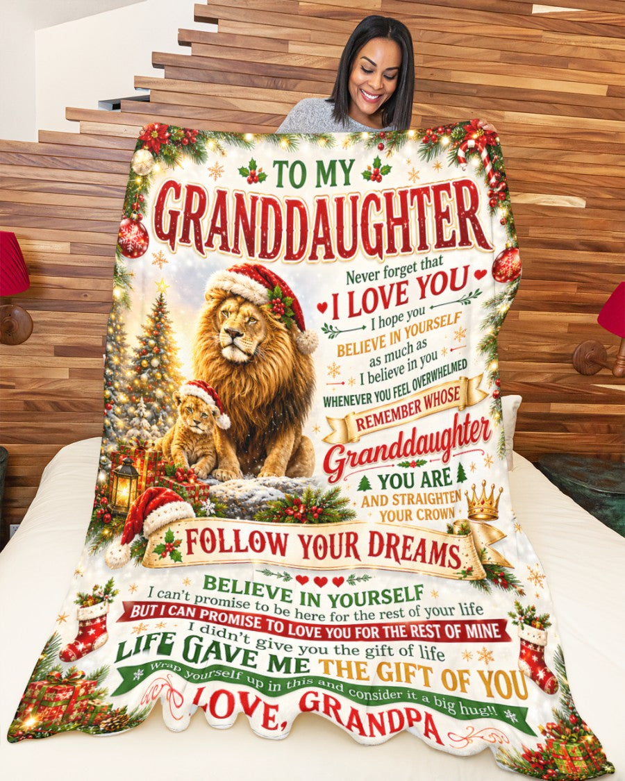 BLANKET FOR GRANDDAUGHTER – COMFORT & WARMTH GIFT FROM GRANDPA  Sherpa Fleece Quilt Blanket NTTD00 (SKU2607-156)