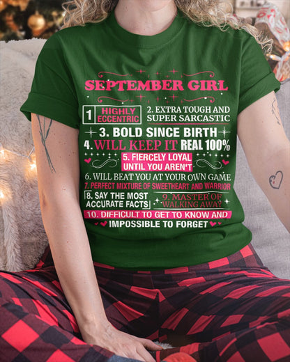 SEPTEMBER GIRL T-SHIRT – PERFECT GIFT FOR WOMEN WITH SEPTEMBER BIRTHDAY NTTD09 (SKU8-NTT-09)
