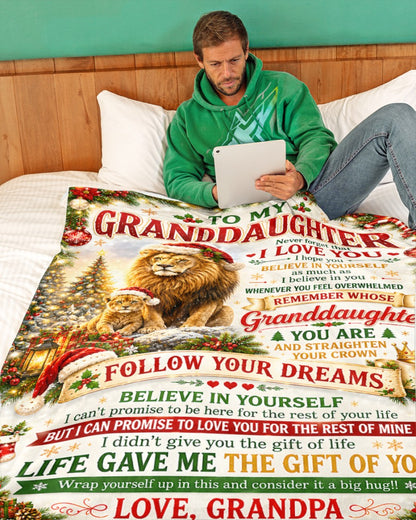 BLANKET FOR GRANDDAUGHTER – COMFORT & WARMTH GIFT FROM GRANDPA  Sherpa Fleece Quilt Blanket NTTD00 (SKU2607-156)