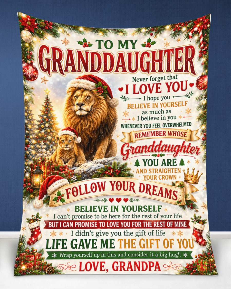 BLANKET FOR GRANDDAUGHTER – COMFORT & WARMTH GIFT FROM GRANDPA  Sherpa Fleece Quilt Blanket NTTD00 (SKU2607-156)