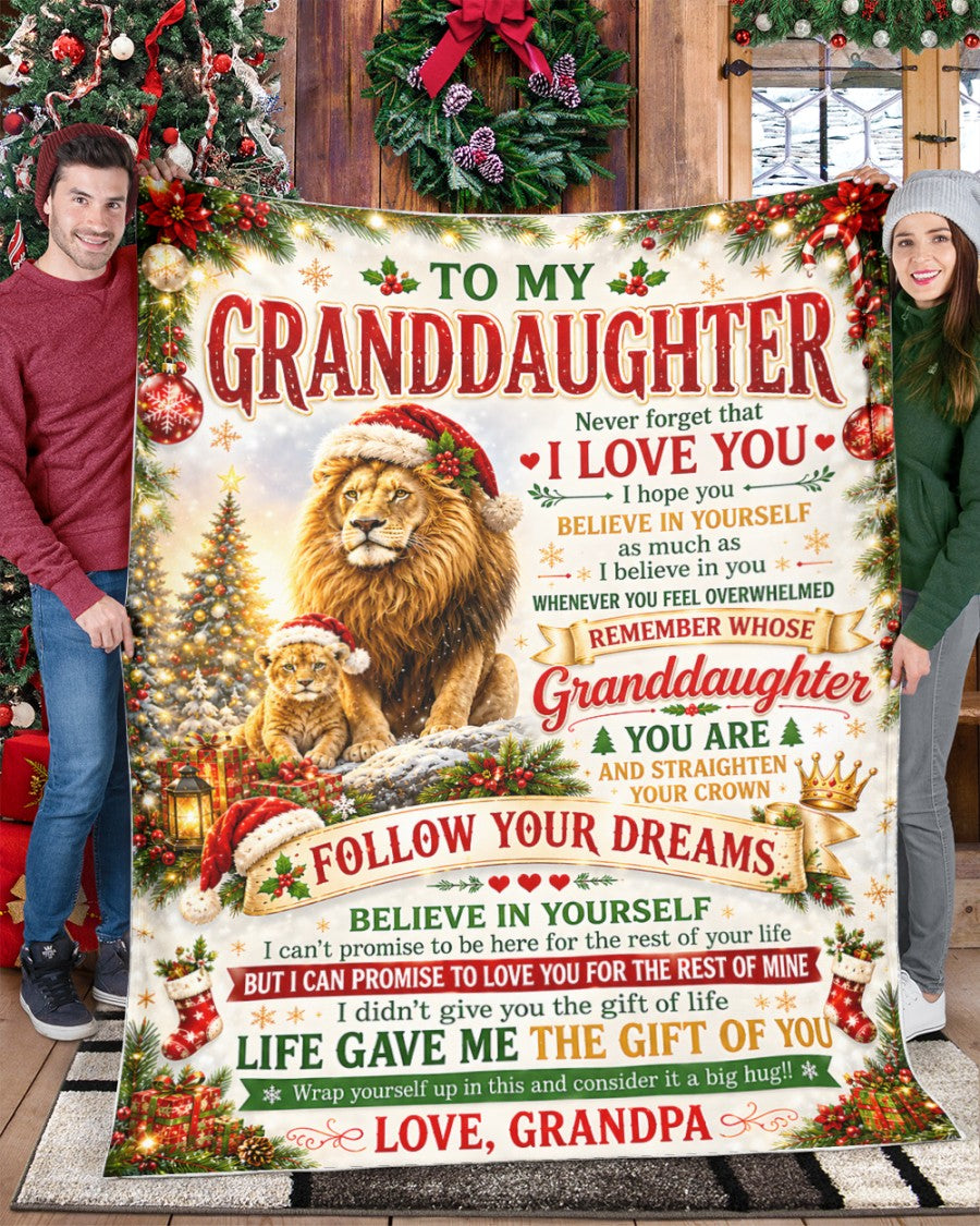 BLANKET FOR GRANDDAUGHTER – COMFORT & WARMTH GIFT FROM GRANDPA  Sherpa Fleece Quilt Blanket NTTD00 (SKU2607-156)