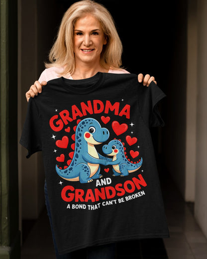 GRANDMA AND GRANDSON A BOND THAT CAN'T BE BROKEN DINOSAUR UNISEX T-SHIRT NTTD00 (SKU-GMS3)