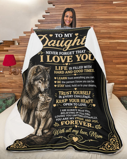 BLANKET FOR DAUGHTER – COMFORT & WARMTH GIFT FROM MOM Sherpa Fleece Quilt Blanket NTTD00 (SKU2608-193)