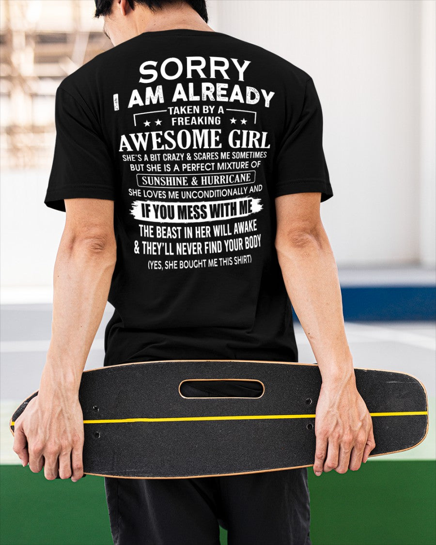 TAKEN BY AWESOME GIRL - GIFT FOR BOYFRIEND/HUSBAND - NTTD00 (SKU08-32-00)