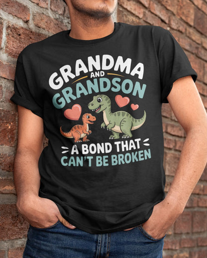 GRANDMA AND GRANDSON A BOND THAT CAN'T BE BROKEN DINOSAUR UNISEX T-SHIRT - NTTD00 (SKU-GMS5)
