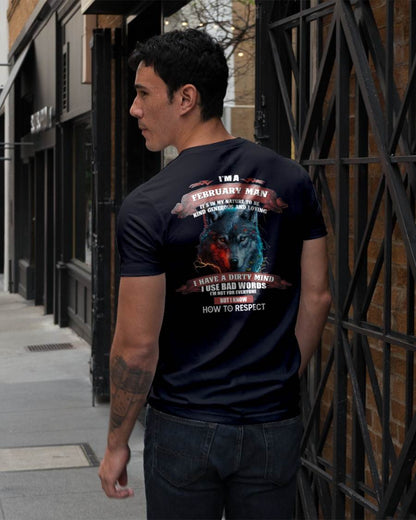 FEBRUARY - KNOW HOW TO RESPECT - BIRTHDAY T-SHIRT FOR MEN - NTTD02 (SKU12-162-02)