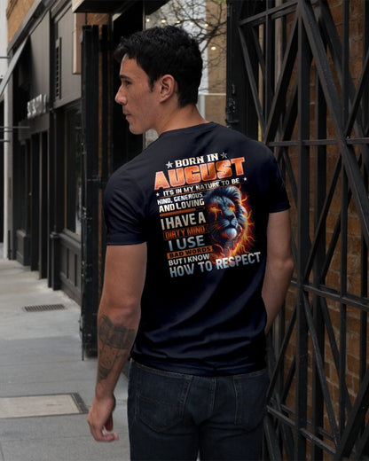 AUGUST - DIRTY MIND BUT KNOWS RESPECT - BIRTHDAY T-SHIRT FOR MEN a- NTTD08 (SKU08-84-08)