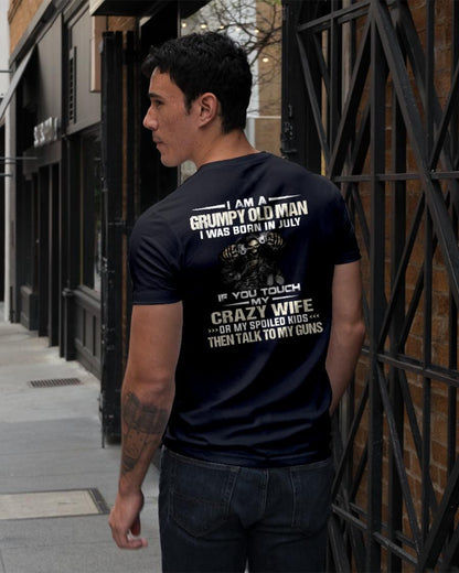 JULY - DON'T TOUCH MY WIFE OR KIDS - BIRTHDAY T-SHIRT FOR MEN - NTTD07 (SKU10-54-07)