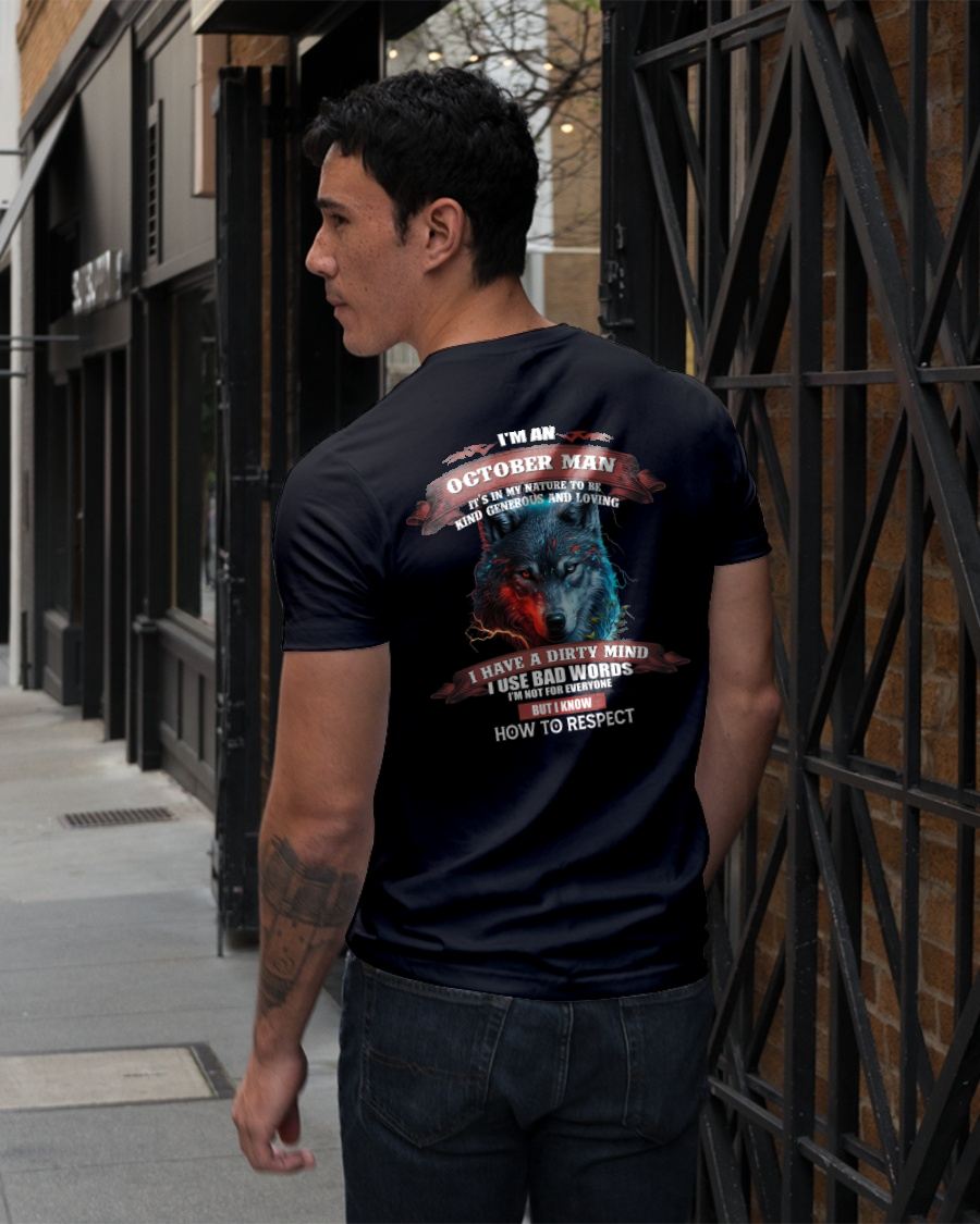 OCTOBER - KNOW HOW TO RESPECT - BIRTHDAY T-SHIRT FOR MEN - NTTD10 (SKU12-162-10)