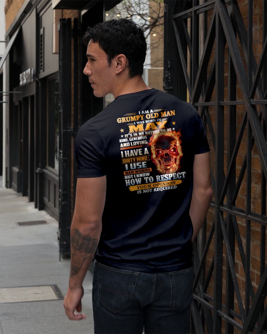 MAY - GRUMPY OLD MAN - BIRTHDAY T-SHIRT FOR MEN - NTTD05 (SKU26T-01122-05)