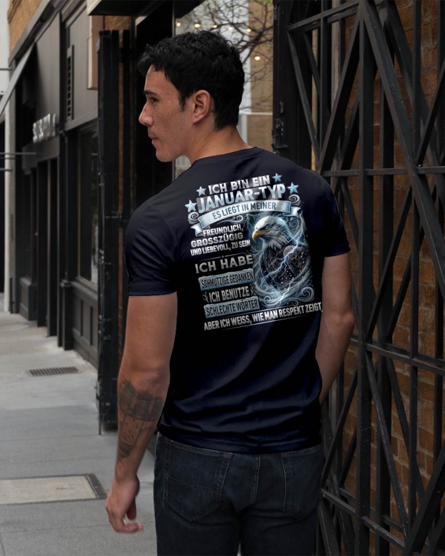 JANUAR - ICH WEISS, WIE MAN RESPEKT ZEIGT – GEBURTSTAGS-T-SHIRT FÜR MÄNNER - NTTD01 (SKU2605-220-01)