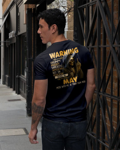 MAY - WARNING GRUMPY MOODY - BIRTHDAY T-SHIRT FOR MEN - NTTD05 (SKU26T-01-07-05)