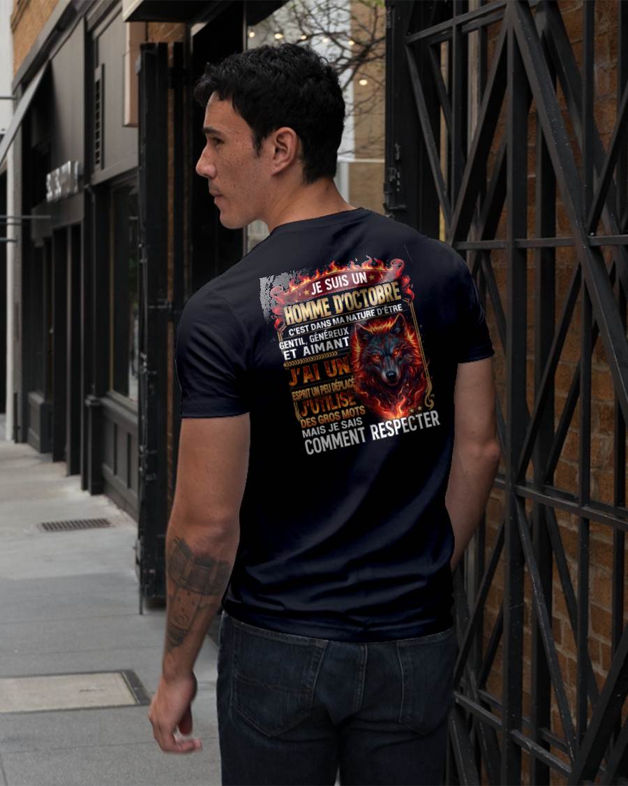 OCTOBRE – ESPRIT MALICIEUX MAIS SAIT RESPECTER - T-SHIRT ANNIVERSAIRE HOMME - IMPRESSION DTG PREMIUM - frNTTD10 (SKU2604-87-10)