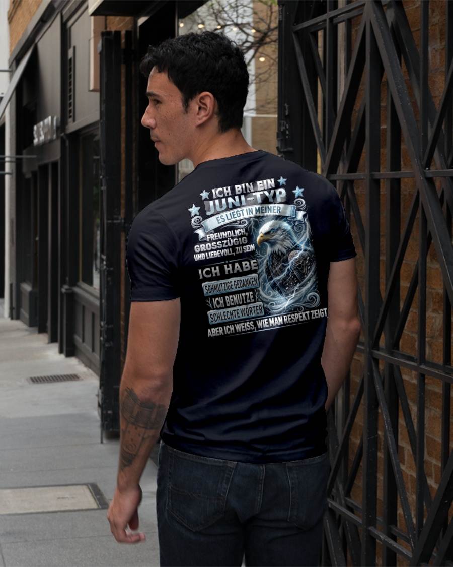 JUNI - ICH WEISS, WIE MAN RESPEKT ZEIGT – GEBURTSTAGS-T-SHIRT FÜR MÄNNER - NTTD06 (SKU2605-220-06)