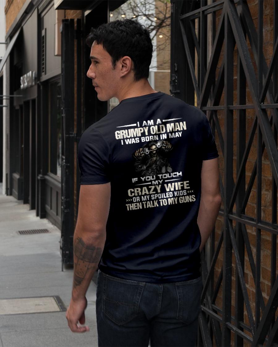 MAY - DON'T TOUCH MY WIFE OR KIDS - BIRTHDAY T-SHIRT FOR MEN - NTTD05 (SKU10-54-05)