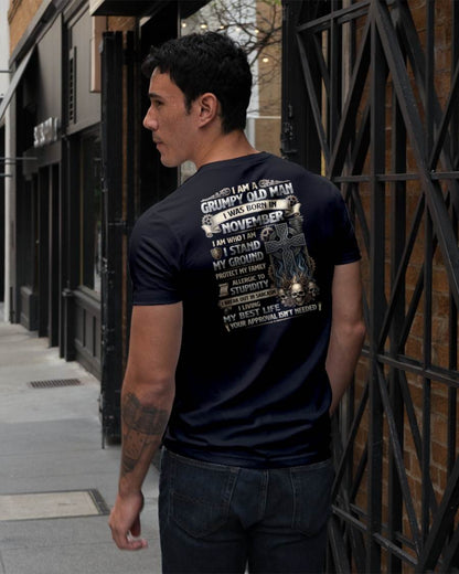 NOVEMBER - GRUMPY OLD MAN - BIRTHDAY T-SHIRT FOR MEN - NTTD11 (SKU2604-39-11)
