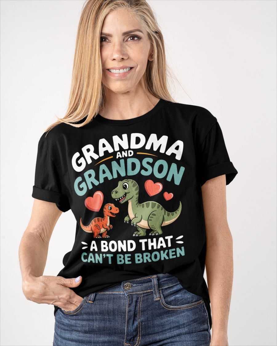 GRANDMA AND GRANDSON A BOND THAT CAN'T BE BROKEN DINOSAUR UNISEX T-SHIRT - NTTD00 (SKU-GMS5)
