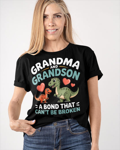GRANDMA AND GRANDSON A BOND THAT CAN'T BE BROKEN DINOSAUR UNISEX T-SHIRT - NTTD00 (SKU-GMS5)