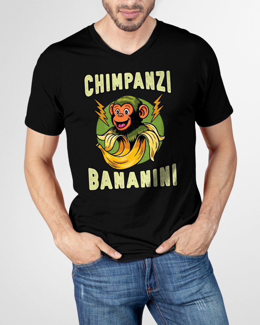 FUNNY MONKEY CHIMPANZINI BANANINI ITALIAN BRAINROT MEME T-SHIRT - BIRTHDAY T-SHIRT FOR MEN - NTTD00 (SKU-BRAINROT3)