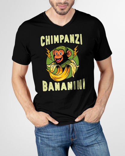 FUNNY MONKEY CHIMPANZINI BANANINI ITALIAN BRAINROT MEME T-SHIRT - BIRTHDAY T-SHIRT FOR MEN - NTTD00 (SKU-BRAINROT3)
