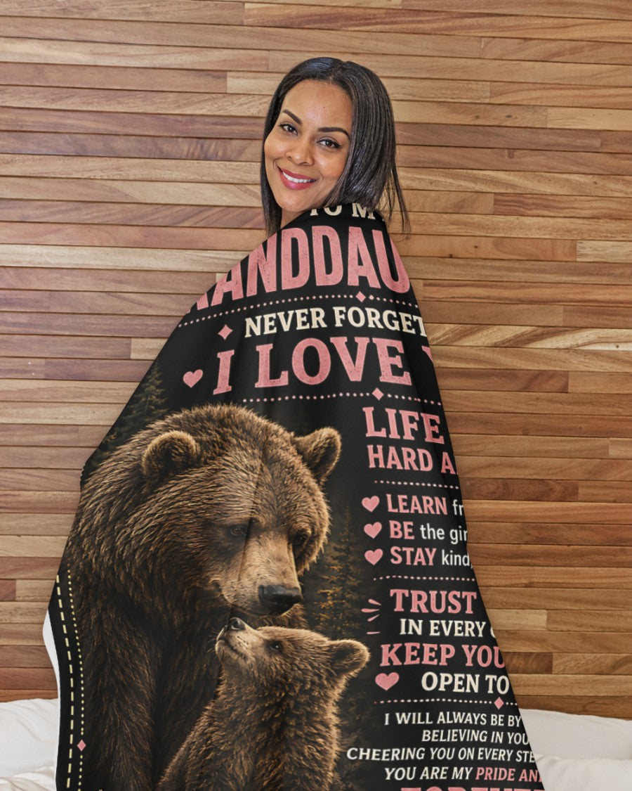 BLANKET FOR GRANDDAUGHTER – COMFORT & WARMTH GIFT FROM GRANDMA  Sherpa Fleece Quilt Blanket NTTD00 (SKU2608-199)