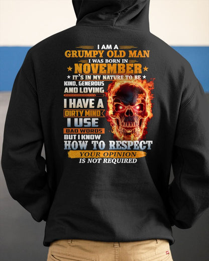 NOVEMBER - GRUMPY OLD MAN - BIRTHDAY T-SHIRT FOR MEN - NTTD11 (SKU26T-01122-11)