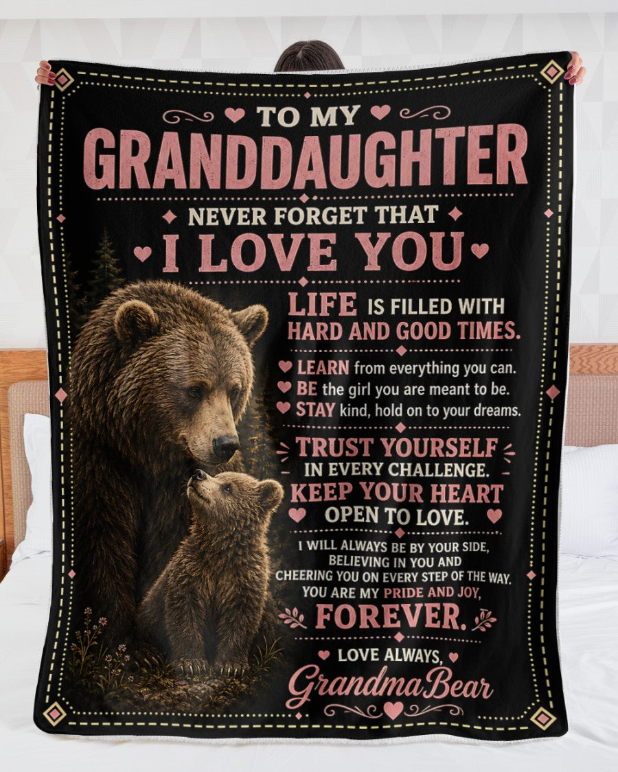 BLANKET FOR GRANDDAUGHTER – COMFORT & WARMTH GIFT FROM GRANDMA  Sherpa Fleece Quilt Blanket NTTD00 (SKU2608-199)
