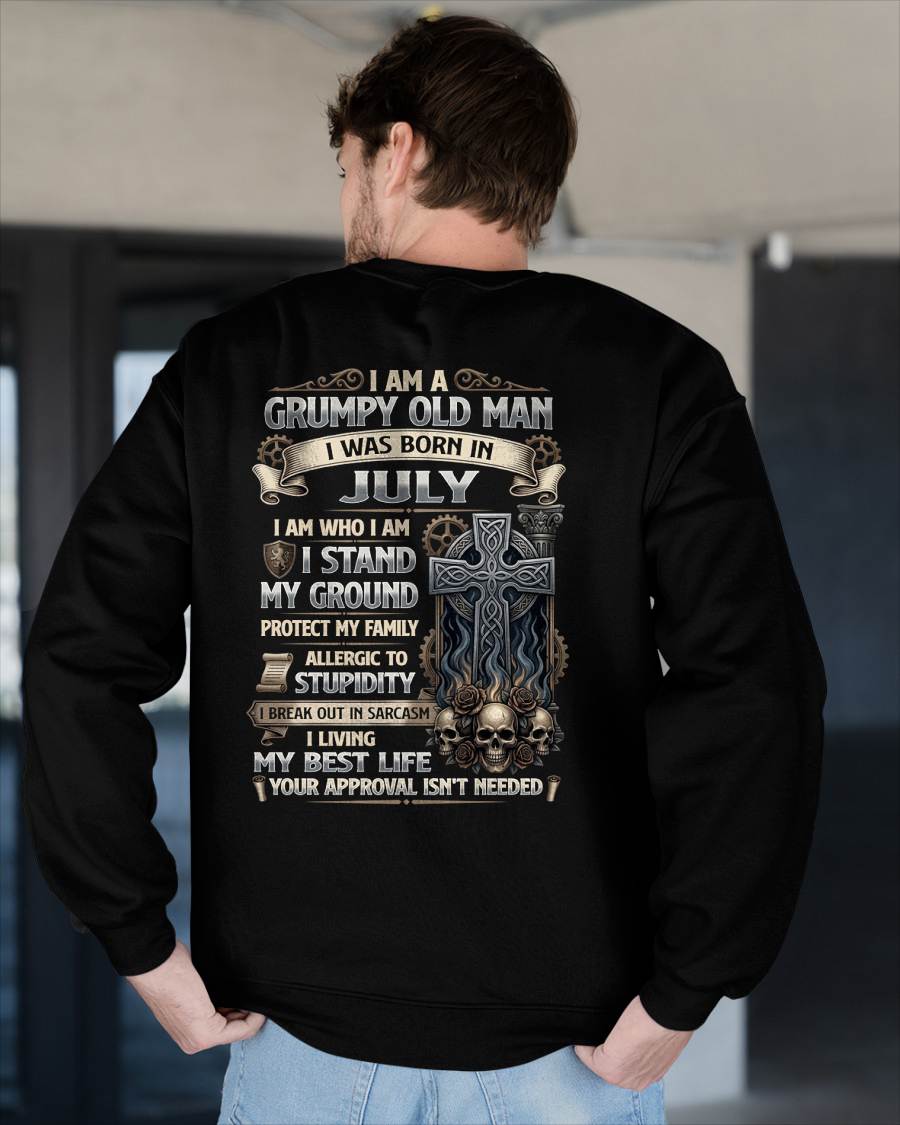 JULY - GRUMPY OLD MAN - BIRTHDAY T-SHIRT FOR MEN - NTTD07 (SKU2604-39-07)