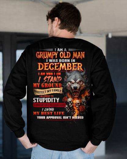 DECEMBER - GRUMPY OLD MAN - BIRTHDAY T-SHIRT FOR MEN - NTTD12 (SKU26T-01132-12)