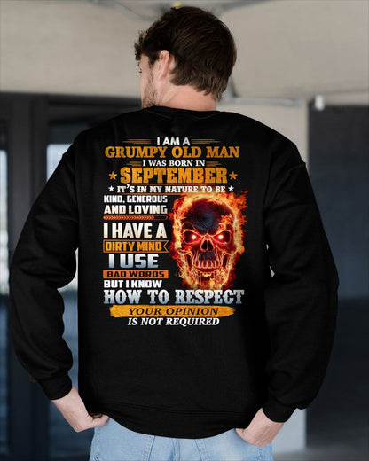 SEPTEMBER - GRUMPY OLD MAN - BIRTHDAY T-SHIRT FOR MEN - NTTD09 (SKU26T-01122-09)