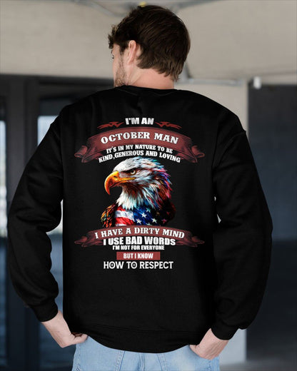 OCTOBER - KNOW HOW TO RESPECT - BIRTHDAY T-SHIRT FOR MEN - NTTD10 (SKU12-311-10)