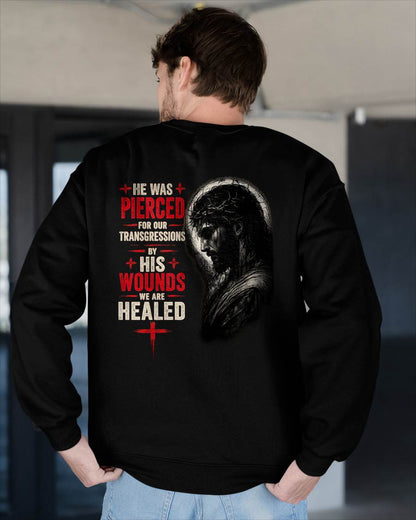 HE WAS PIERCED FOR OUR TRANSGRESSIONS  - CHRISTIAN T-SHIRT - FOR MEN NTTD00 (SKU2608-71)