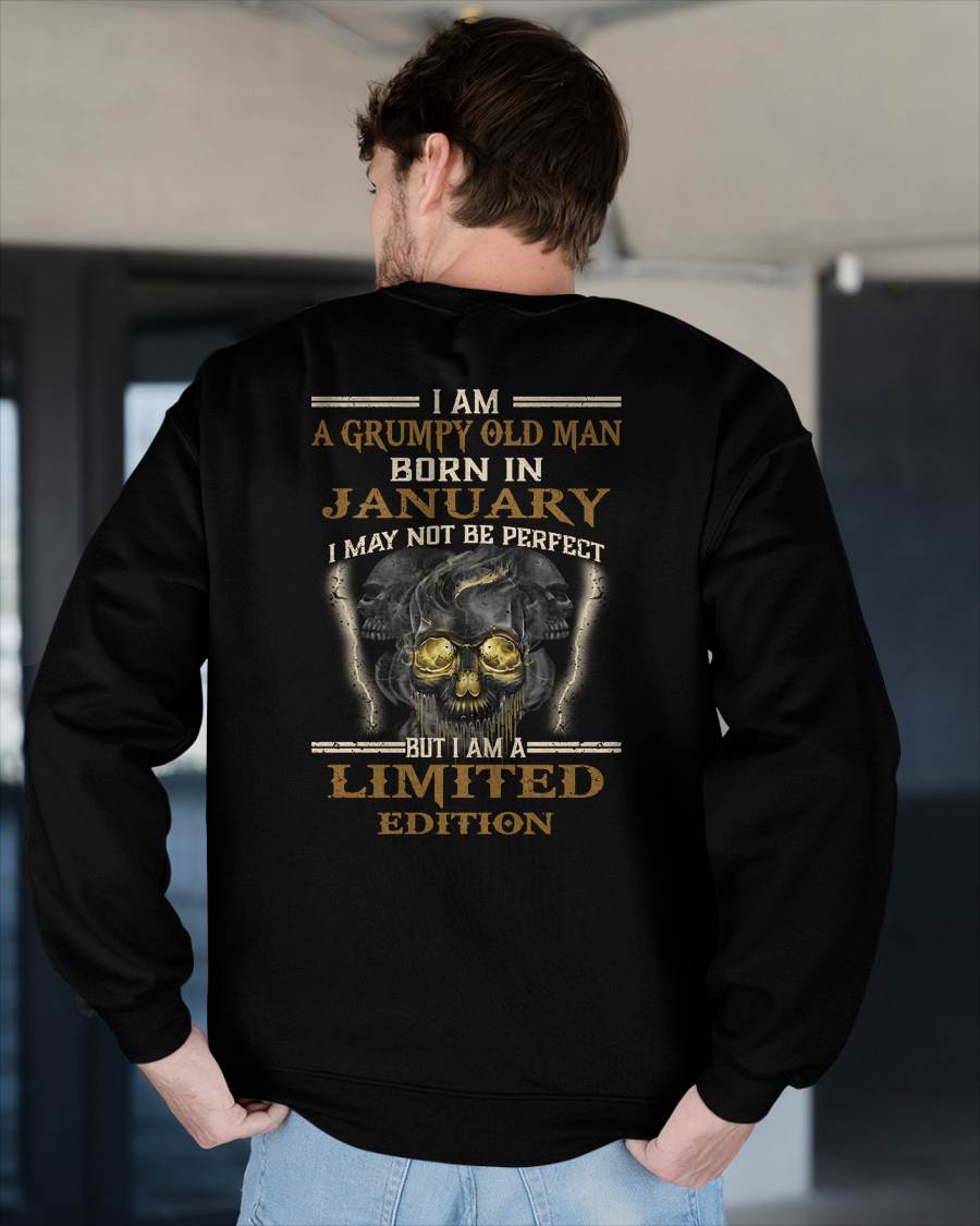 JANUARY - GRUMPY OLD MAN - BIRTHDAY T-SHIRT FOR MEN - NTTD01 (SKU11-124-01)