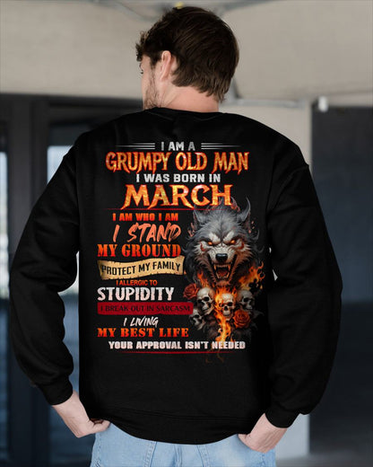 MARCH - GRUMPY OLD MAN - BIRTHDAY T-SHIRT FOR MEN - NTTD03 (SKU26T-01132-03)