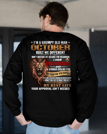 OCTOBER - GRUMPY OLD MAN - BIRTHDAY T-SHIRT FOR MEN - NTTD10 (SKU2604-22-10)
